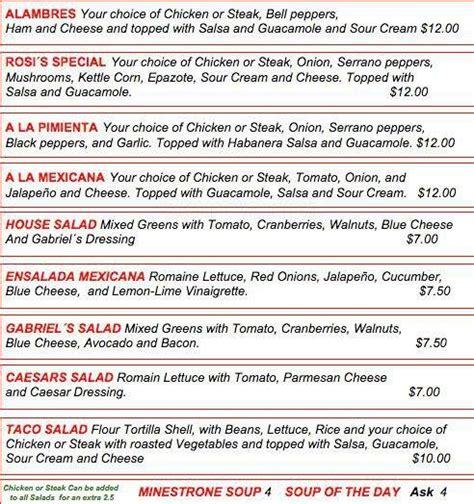 gabriel and daniel's mexican grill menu